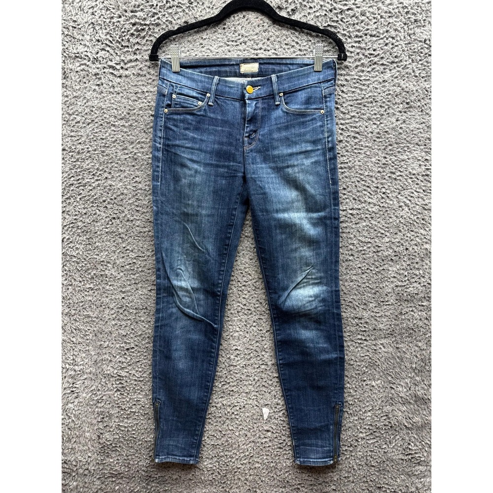 Mother The Looker Ankle Zip Smooth Moves Skinny Denim Jeans Womens Size 25